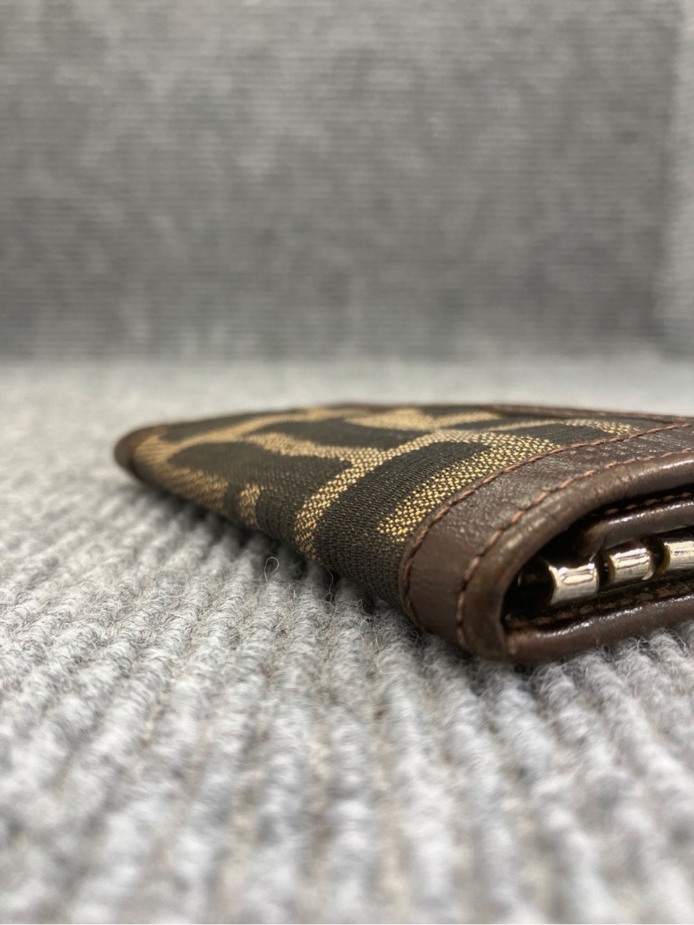 Fendi Zucca Canvas 6 Hook Key Case Brown Tobacco Leather Made in Italy - Picture 4 of 12